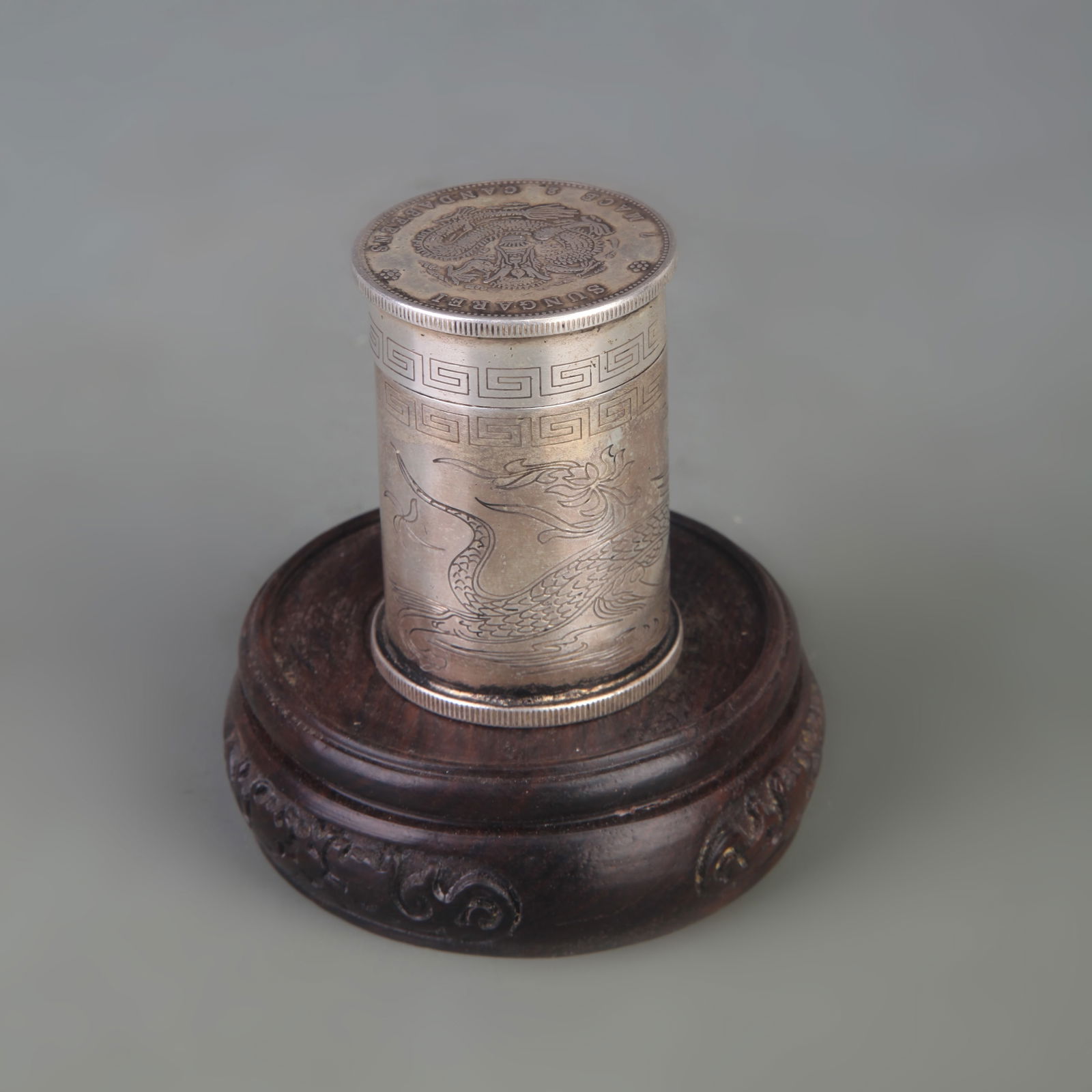 SILVER PLATED DRAGON DESIGN TOOTHPICK HOLDER (1 of 7)