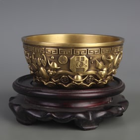 A FINE BRONZE "TREASURE" BOWL
