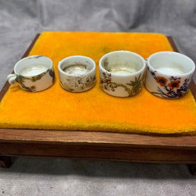 REPUBLIC OF CHINA FAMILLE ROSE FLORAL AND BIRD FOOD JARS (4 PIECES)