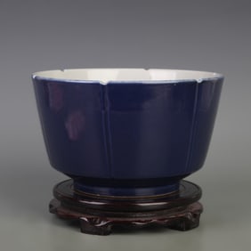 JI BLUE GLAZE PORCELAIN BRUSH WASHER