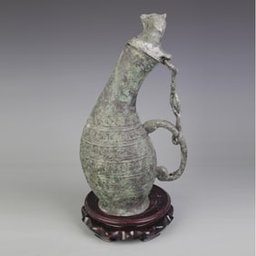 A FINE WESTERN SHOU STYLE BRONZE WATER POT