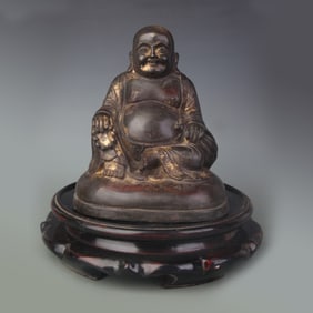 A FINE BRONZE MAITREYA BUDDHA