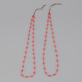 GROUP OF TWO RED CORAL NECKLACE
