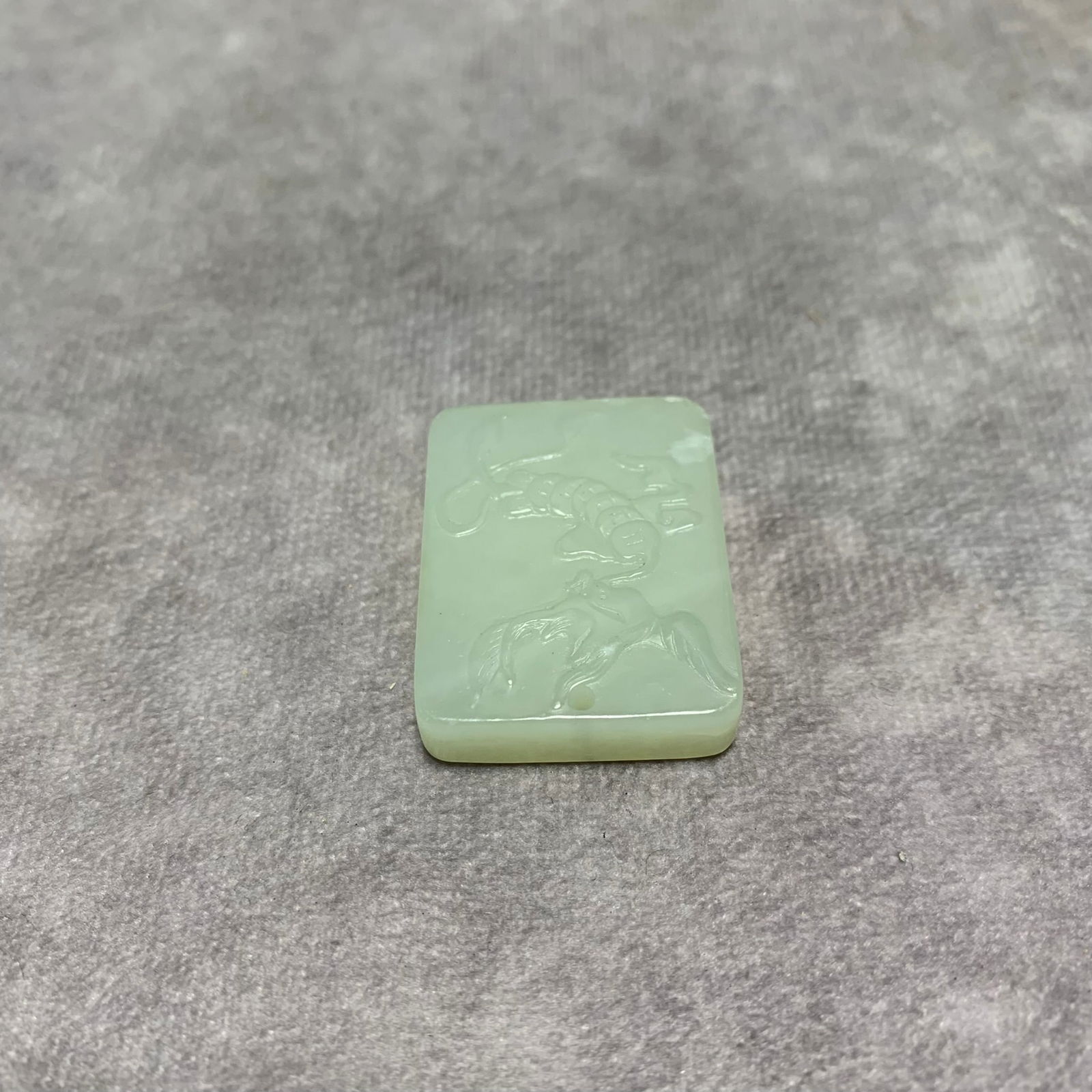 QING DYNASTY HETIAN JADE AUSPICIOUS BEAST PENDANT (1 of 3)