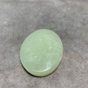 HETIAN WHITE JADE GUANYIN PENDANT