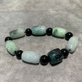 JADEITE CYLINDRICAL BEADS