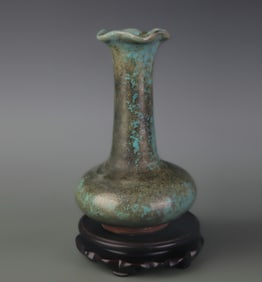 JUN GLAZE LONG-NECKED FLOWER-MOUTHED VASE