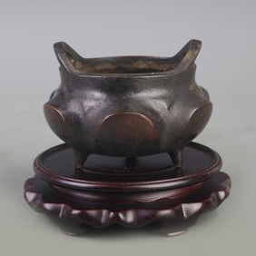 BRIDGE-HANDLED TRIPOD INCENSE BURNER