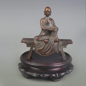 A FINE BRONZE BENCH BUDDHA