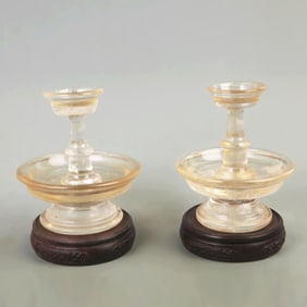PAIR OF CRYSTAL LAMP BASES