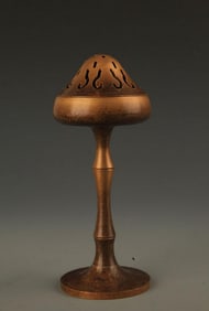 TALL BAMBOO STYLE BRONZE INCENSE BURNER