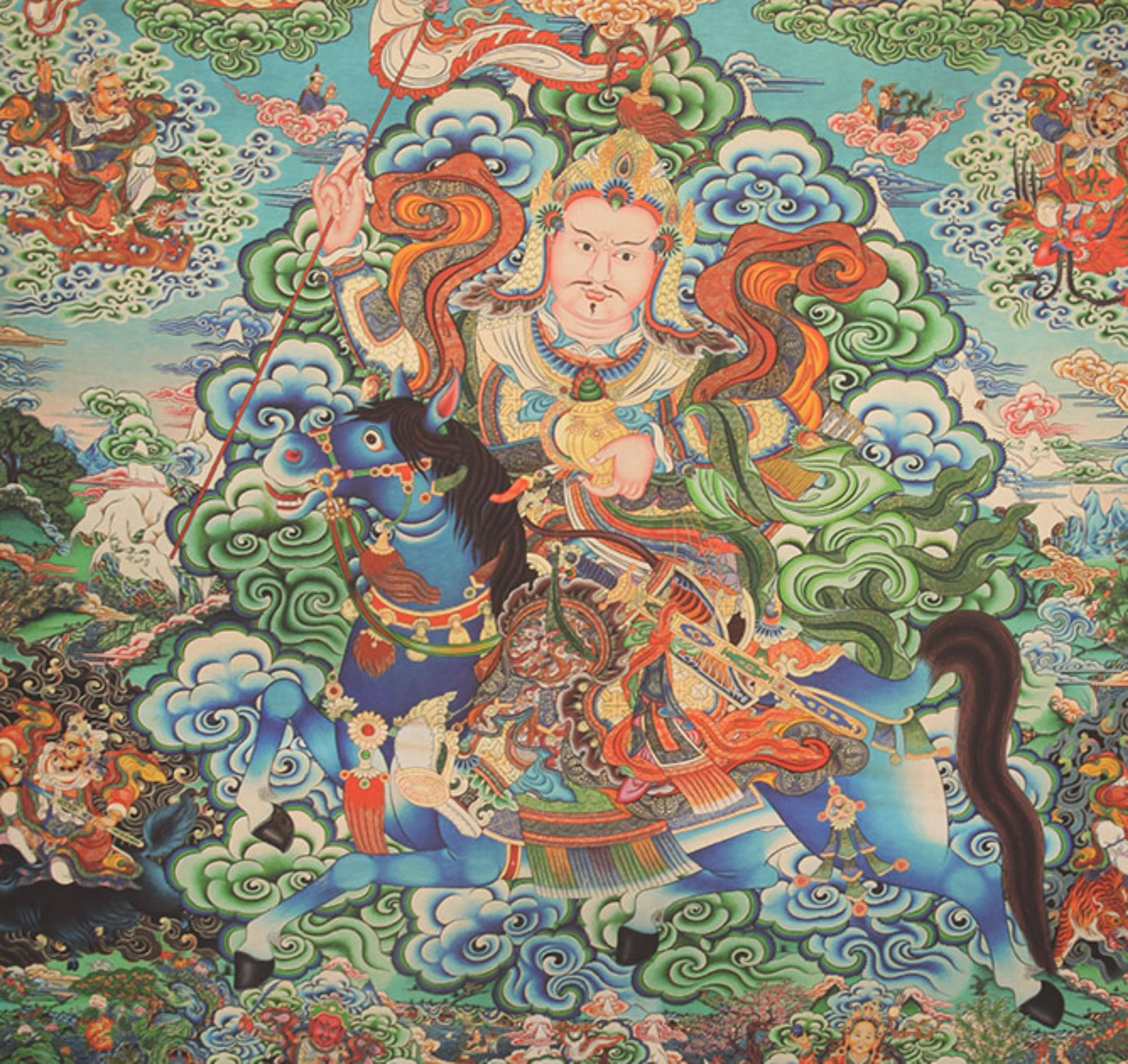 A FINE TIBETAN BUDDHISM THANGKA: 20th Century; High: 35.0 inch; Width: 30.0 inch