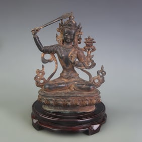 A FINE MANJUSHRI BODHISATTVA STATUE
