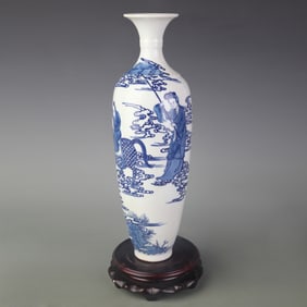 BLUE-AND-WHITE FIGURES PATTERN PORCELAIN VASE