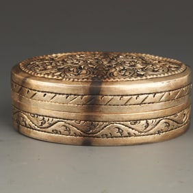 A FINE SILVER PLATE ROUGE BOX