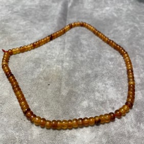 HORN CARVED NECKLACE (SINGLE BEAD DIAMETER: 0.2 CM)
