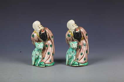 FAMILLE ROSE LONGEVITY GOD DECORATION