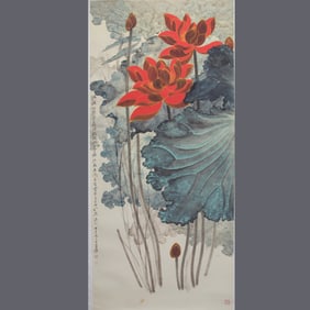 ZHANG DAQIAN STYLE LOTUS PAINTING