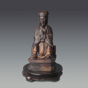 A FINE BRONZE GOD OF WEALTH STATUE