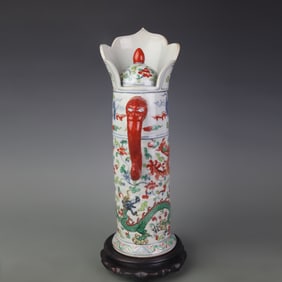 WUCAI DRAGON-PATTERNED MILITARY WINE POT