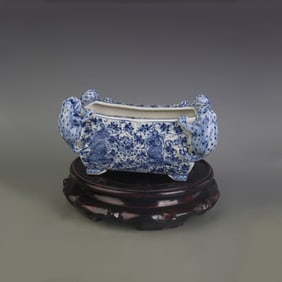 BLUE AND WHITE SQUARE BRUSH WASHER