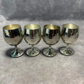 SILVER-PLATED BRONZE WINE CUPS (SET OF 4)