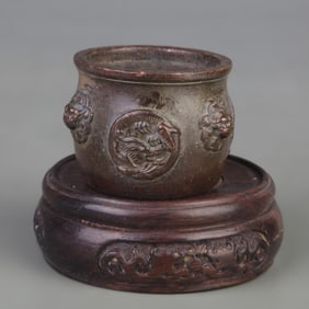 BEAST-EARED ROUND-FOOTED SMALL INCENSE BURNER