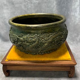 BRONZE DRAGON AND PHOENIX FORTUNE INCENSE BURNER