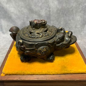 BRONZE AUSPICIOUS BEAST INCENSE BURNER