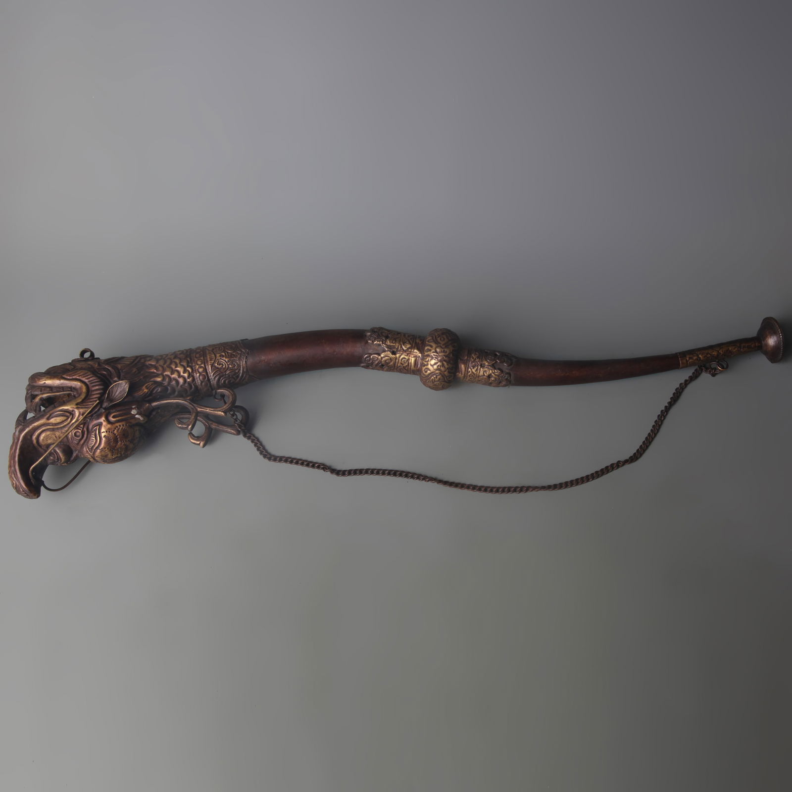 TIBETAN BUDDHIST RITUAL OBJECT - BRONZE TRUMPET (1 of 4)