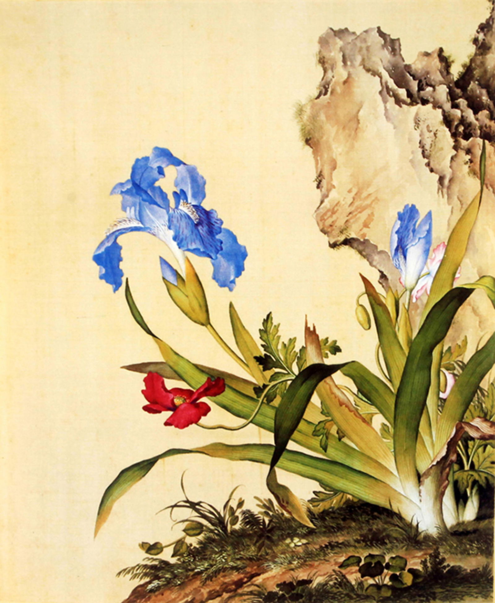 A COPY OF CHINESE PAINTING ON SILK: Contemporary; High: 11.00 inch; Width: 13.25 inch;