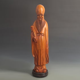BOXWOOD CARVED SHOU XIAN WENG FIGURE