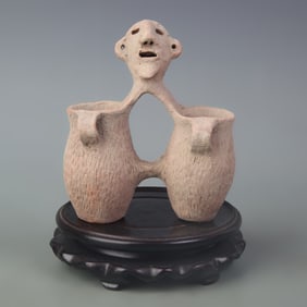 QIJIA CULTURE STYLE POTTERY JAR DOUBLE-LINKED