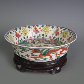 WU CAI FIGURE PATTERN PORCELAIN PLATE