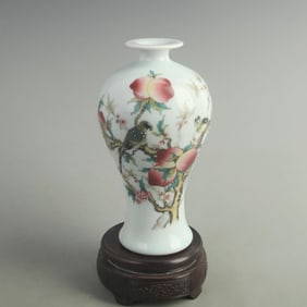 CLOISONNÉ COLOR PEACH BLOSSOM MEIPING PORCELAIN VASE