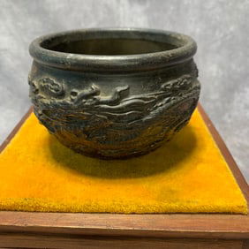 BRONZE CENSER WITH DRAGON AND PHOENIX PATTERNS