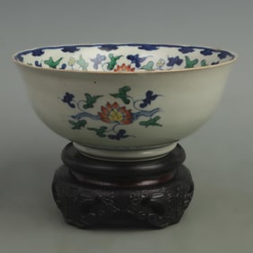 DOU CAI DRAGON PATTERN FLORAL PORCELAIN BOWL
