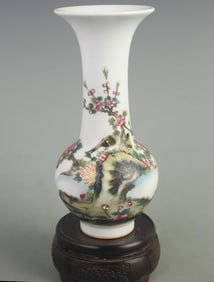 CLOISONNÉ COLOR GLAZED FLOWER AND BIRD PORCELAIN VASE