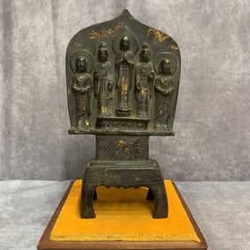 OLD TIBET BRONZE BUDDHISM FIVE BUDDHAS SHAKYAMUNI STATUES