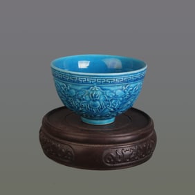 BLUE GLAZE SMALL PORCELAIN BOWL