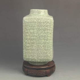 GE GLAZE SQURE ZUN STYLE PORCELAIN VASE
