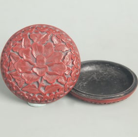 CARVED LACQUER PAINT MADE FLORAL PATTERN INCENSE BOX