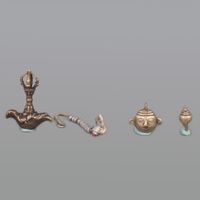 GROUP OF TIBETAN BUDDHISM INSTRUMENTS PHURBA