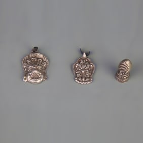 SET OF 3 TIBETAN BUDDHIST RITUAL OBJECTS