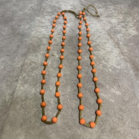 TWO RED CORAL NECKLACE
