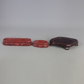 SET OF THREE WOODEN STANDS