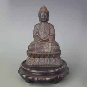 CAST IRON SHAKYAMUNI BUDDHA STATUE