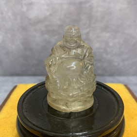 A FINE CRYSTAL MADE BUDDHA STATUE