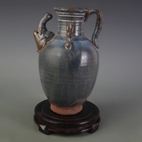 JUN WARE TWIN-HANDLED ELEPHANT HEAD TEAPOT