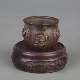 BEAST-EARED ROUND-FOOT SMALL INCENSE BURNER